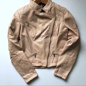 Moto Jacket Genuine Leather Blush  L Jacket Z19
